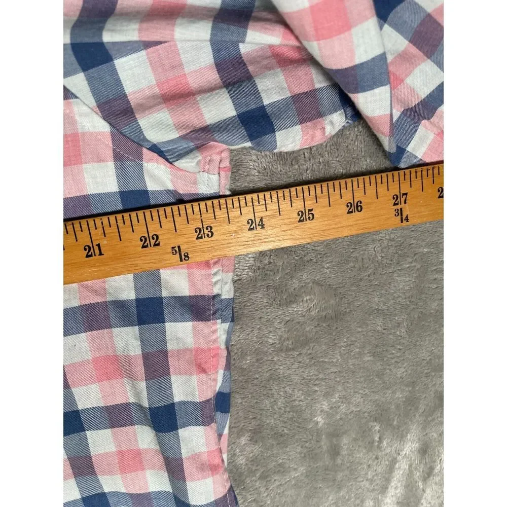 Vineyard Vines‎ Shirt Mens Large Pink Blue Plaid Check Slim Longshore Preppy